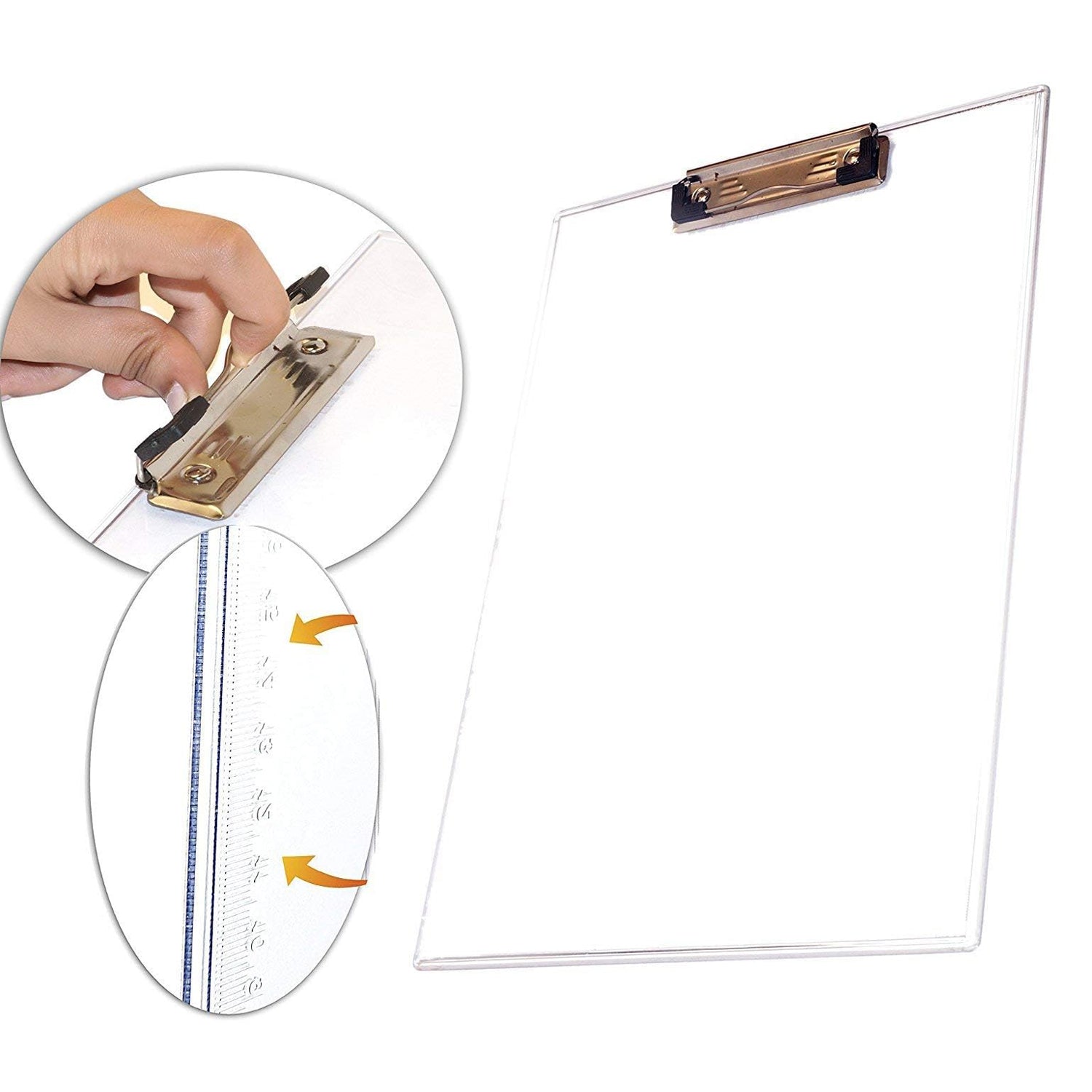 4080 Transparent Premium Exam Pad Best for Students in All Exams Unbreakable Flexible Board with a Centimeter Measuring Side Pad For School & Exam Use 