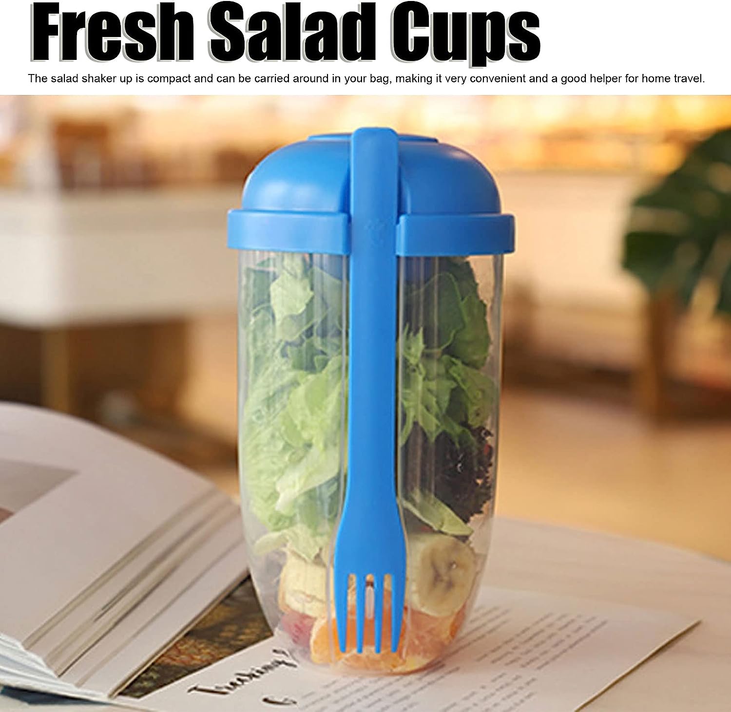 Business travel salad cup, easy to mix and clean