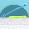 2 in 1 Soft Toothbrush and Tongue With Toothbrush Cover Cleaner Scraper for Men and Women, Kids, Adults Plastic Toothbrush Cover / Case / Holder (1 Pc)