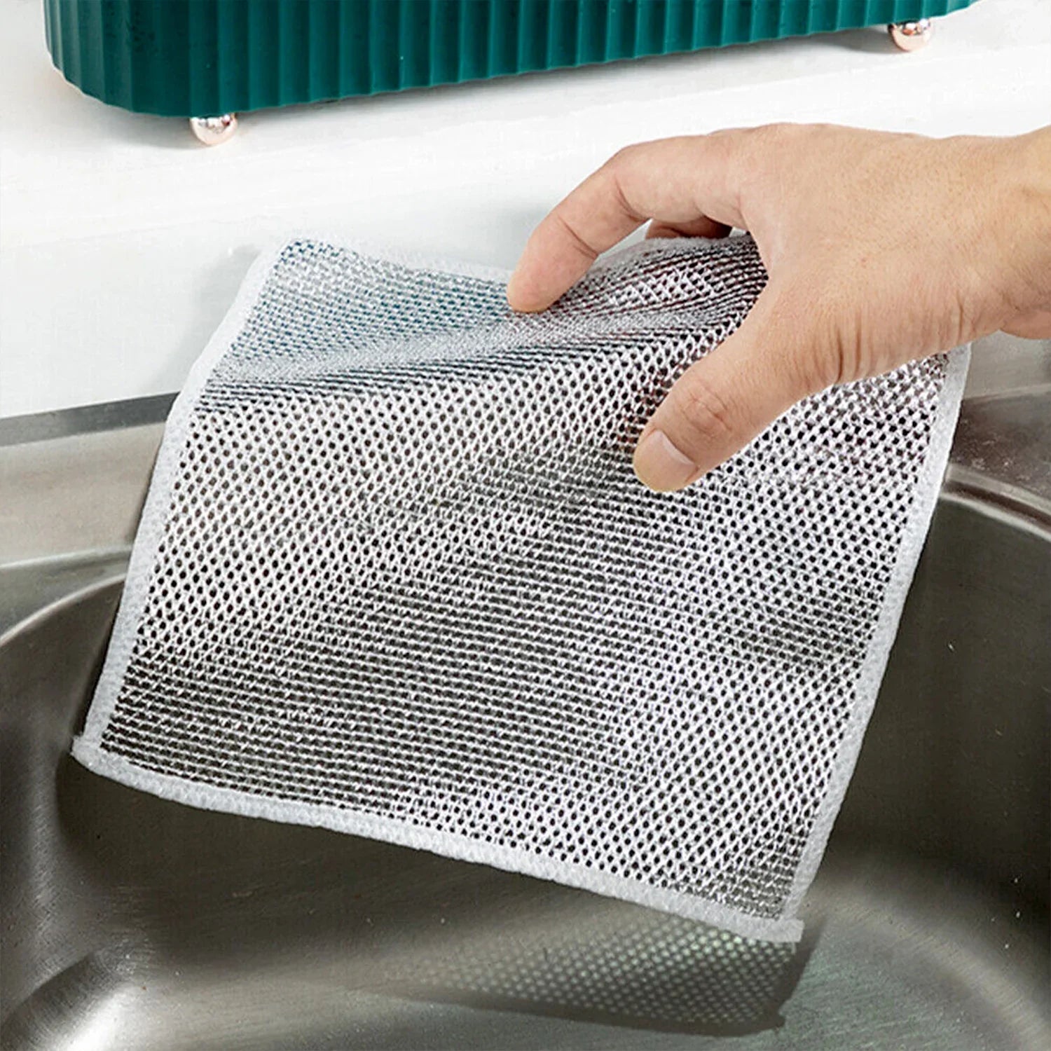 One-Sided Multipurpose Microfiber Cloths, Scrubber (1 Pc / 19x19 Cm)