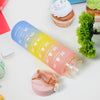 Plastic Colorful Motivational Water Bottle with Straw (900 ML)