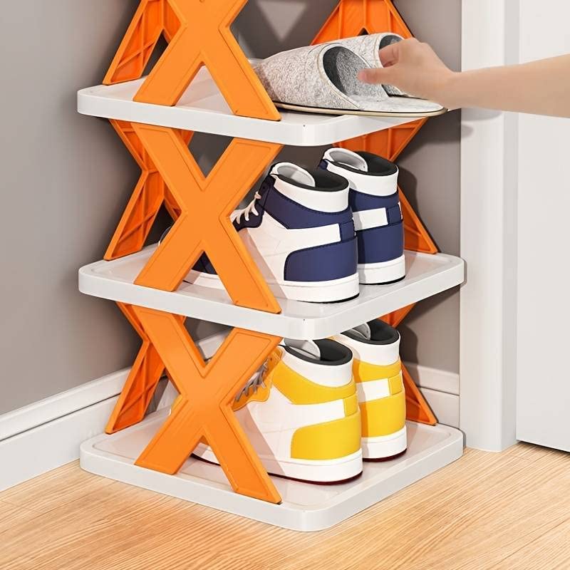 Shoe rack in corner