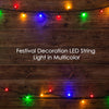 LED string lights arranged for Diwali and wedding decorations, creating a colorful ambiance.