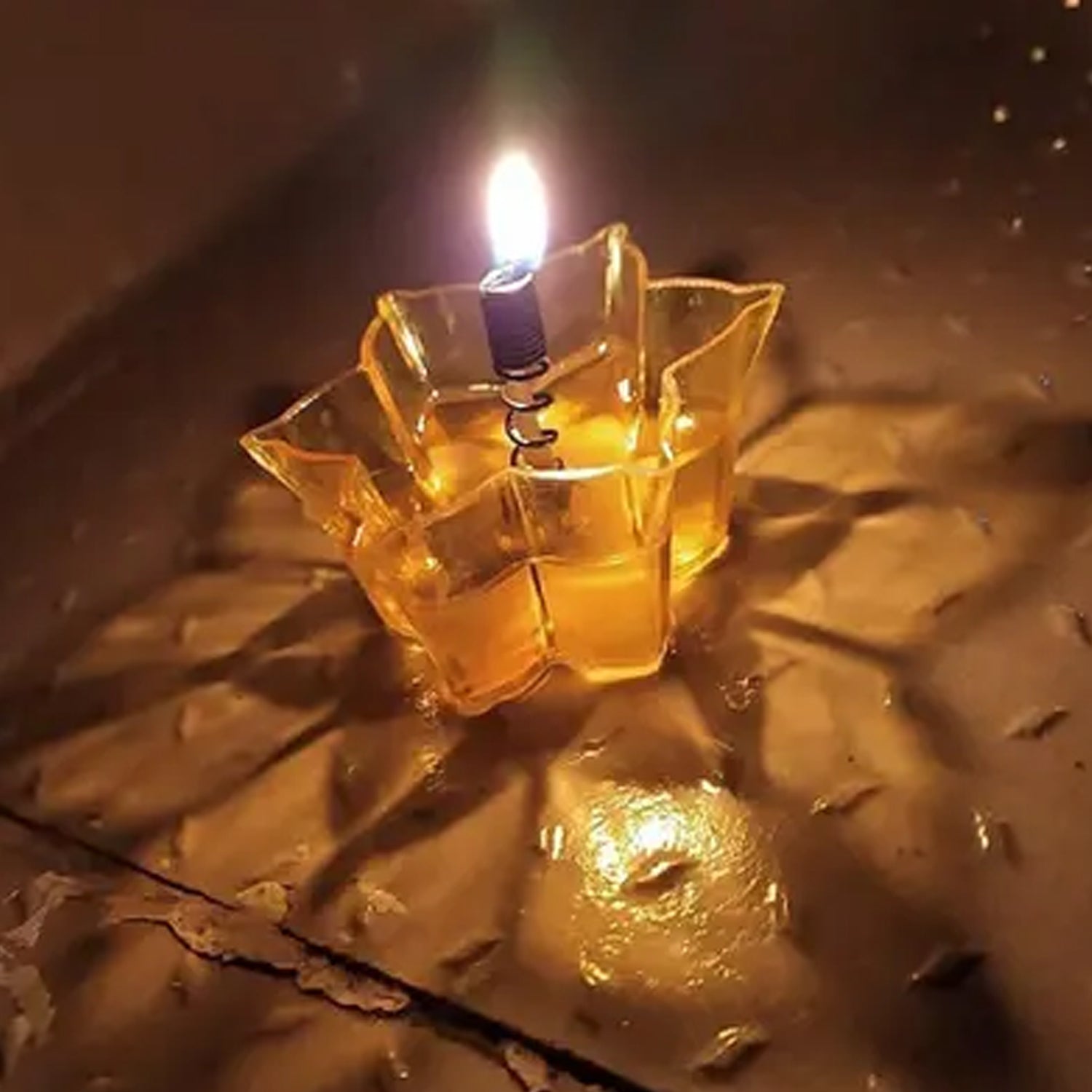 Magical Reflection Diya Set with 6 Attractive Design Cup Set Of 12 Pieces