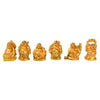 Golden Laughing Buddha Set Of Six Pieces Statue For Happiness, Wealth & Good luck Decor For Wealth and Success (6 Pcs Set)