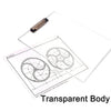 Exam pad with measuring side, transparent and flexible