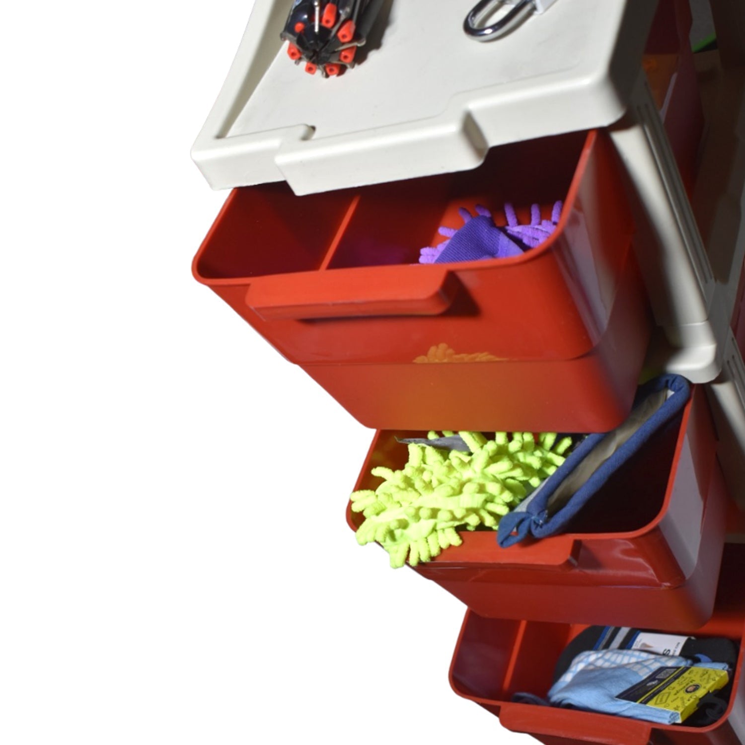 Space-saving anti-slip drawer system with 5 layers for versatile storage needs.