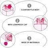 Plastic Milk Carton Colorful Clear Water Bottle, 17 Oz Portable Milk Box Leakproof Square Juice Bottle for Outdoor Sports Travel Camping