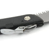 Compact folding handsaw for pruning and cutting, suitable for wood, PVC, and bone.