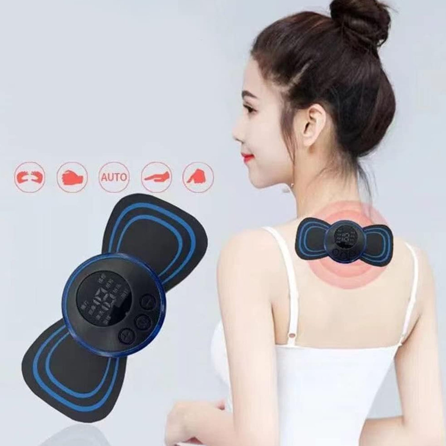 6204 Portable USB Neck Massager Electric Neck Massager Automatic Massage Enhancer Mini Cervical Massager EMS Lymphatic Drainage Massage with Cable