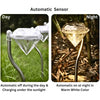 Diamond Shaped Solar Powered Stake Lights, Waterproof Outdoor Solar Power Lawn Lamps Led Spot Light Garden Pathway Stainless Steel Solar Landscape Lighting (4 Pcs Set)