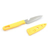 Kitchen knife with non-slip handle and blade cover for safety
