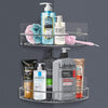 Corner shower caddy for storing and organizing household items and toiletries.