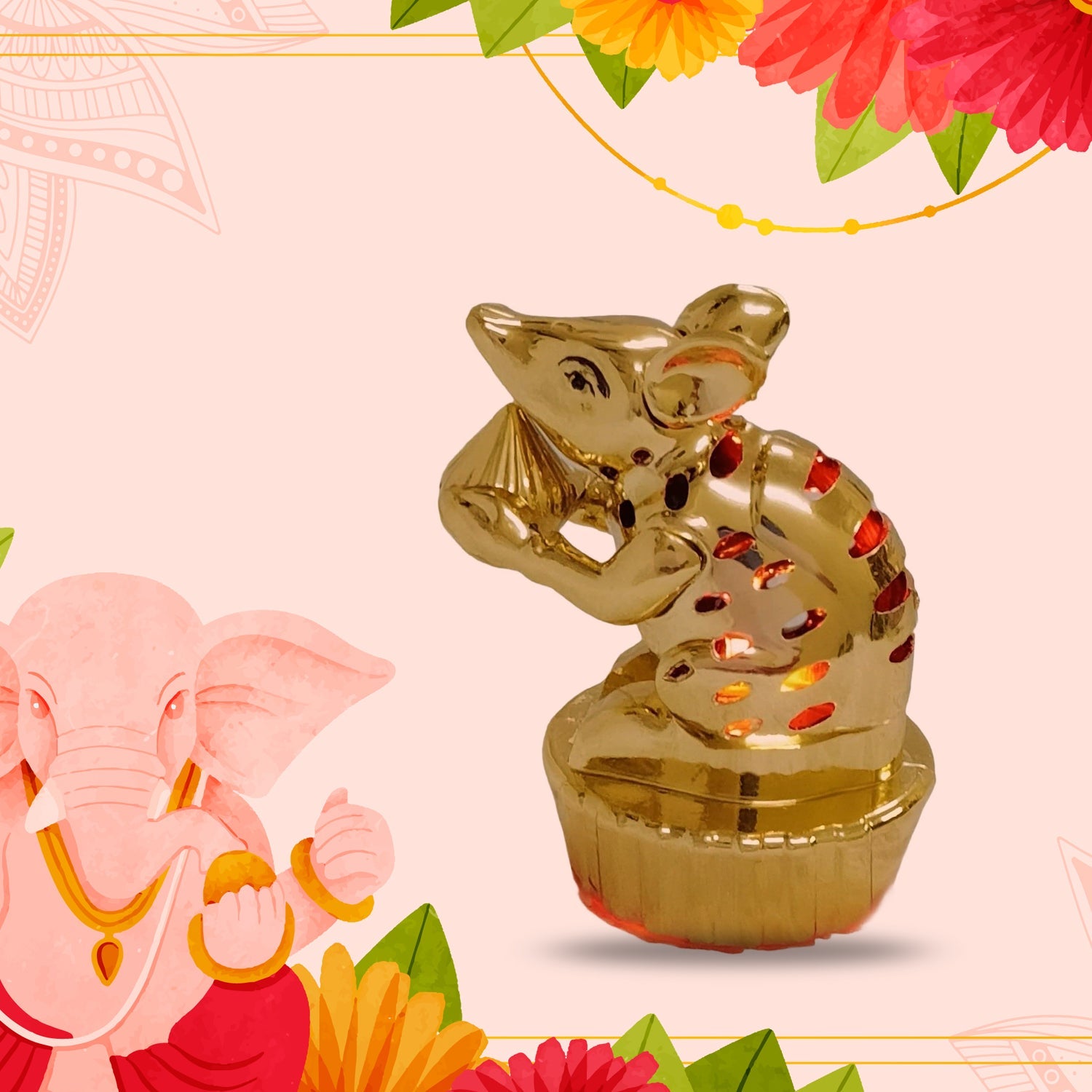 LED Mouse (Mushak) Decoration for Ganpati