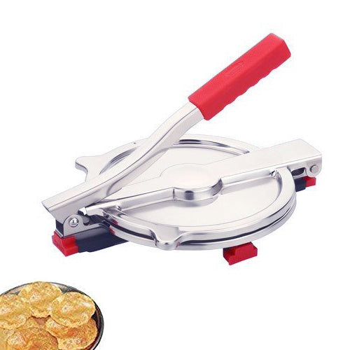 6-inch stainless steel puri press with easy-to-use handle.