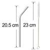 Reusable Stainless Steel Drinking Straws Bent (4 Bent Straws, 1 Brush)