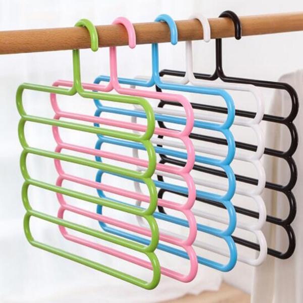 Multipurpose plastic hanger with five layers for clothing