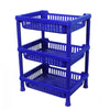 Three-piece plastic storage rack organizer