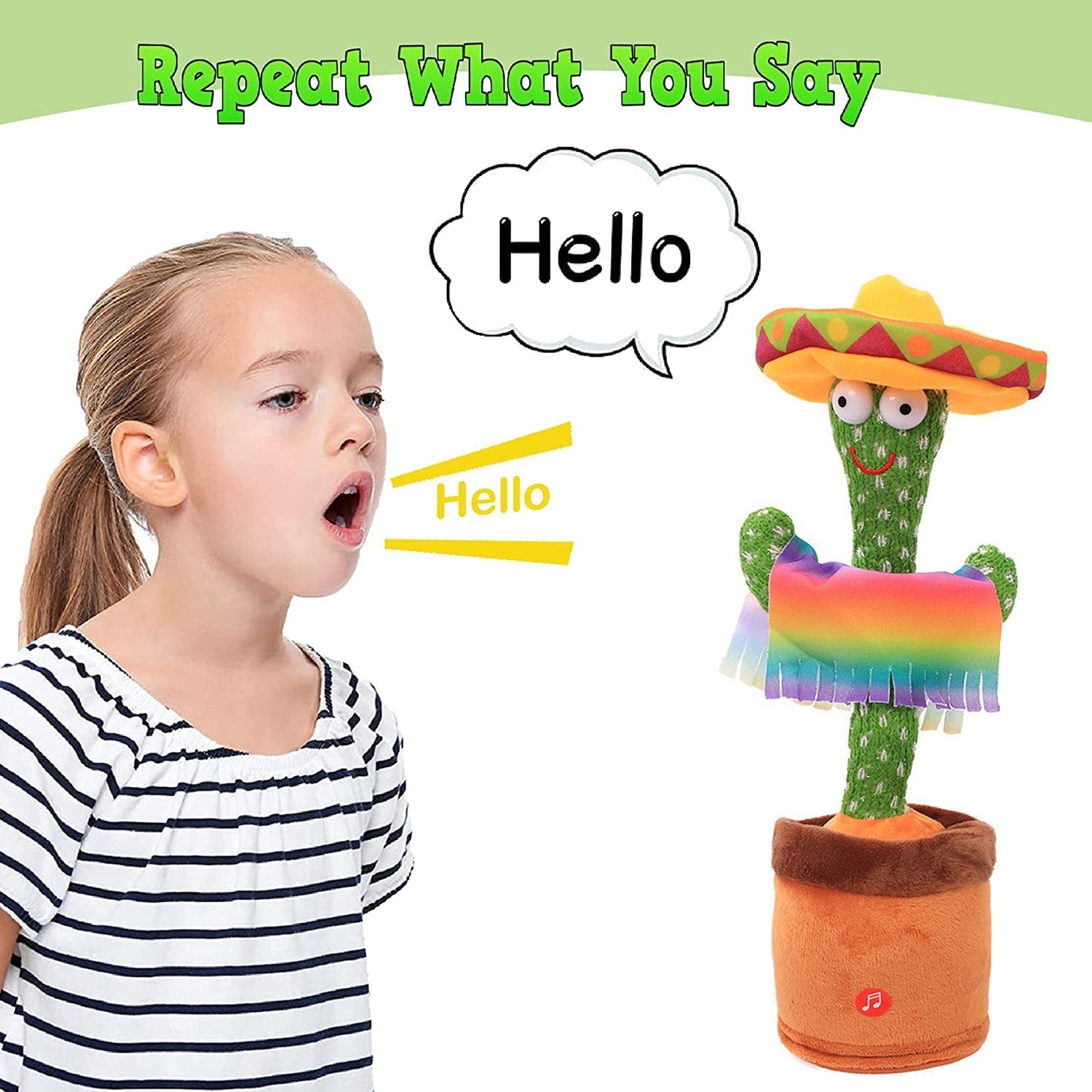 Cute cactus toy with vibrant colors and sound effects