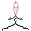 Multicolor plastic hanger, foldable for easy storage, great for keeping your clothes organized.