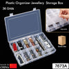 Jewelry storage box with adjustable dividers, transparent