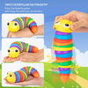 3D Rainbow Color Plastic Slug Fidget Toys, Stress Relieving Toy, Sensory Slug Toy for Boys and Girls, Finger slug Toy, for Autistic, Caterpillar Fidget Toys Stress Relief Gifts for Toddlers Kids Adults  (1 Pc)