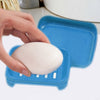 Plastic soap case with cover, prevents soap from becoming soggy.