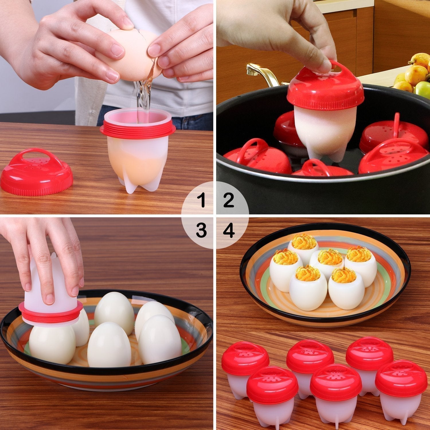 Egg boiler with nonstick coating for easy egg removal