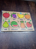 Wooden Fruits Puzzle Learning Educational Board (1 Set / 28×20 Cm)