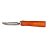 Stainless steel vegetable peeler with a wooden handle