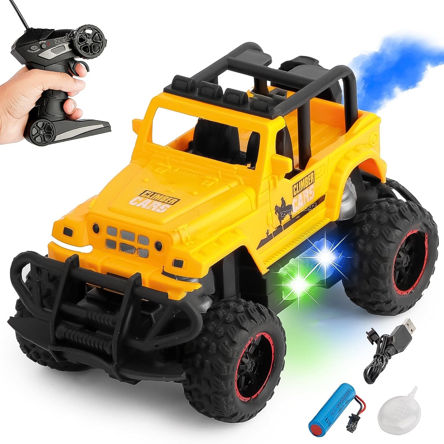 Mist Spray Race Car Toy Off Road Speed Car With Smoke (Water Sprayer Mist With Light) High Strength Climbing Power & Smoke Effect (Color May Vary), Kids