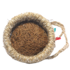 Jute bird's nest hanging decor, with a brown box