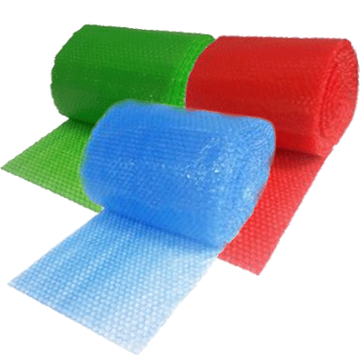 Colored bubble wrap for safe packing