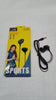 Sport Wired Earphone with Mic (1 Pc)